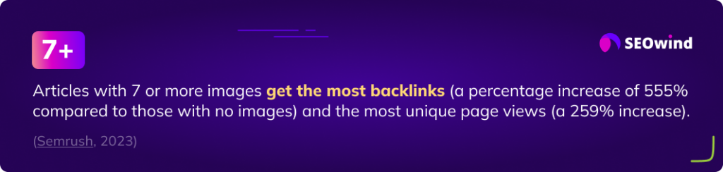 Artikel mit 7 oder mehr Bildern erhalten die meisten Backlinks