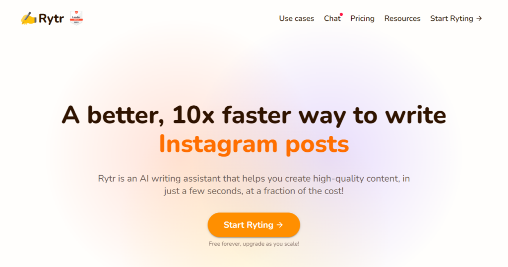 rytr.me homepage