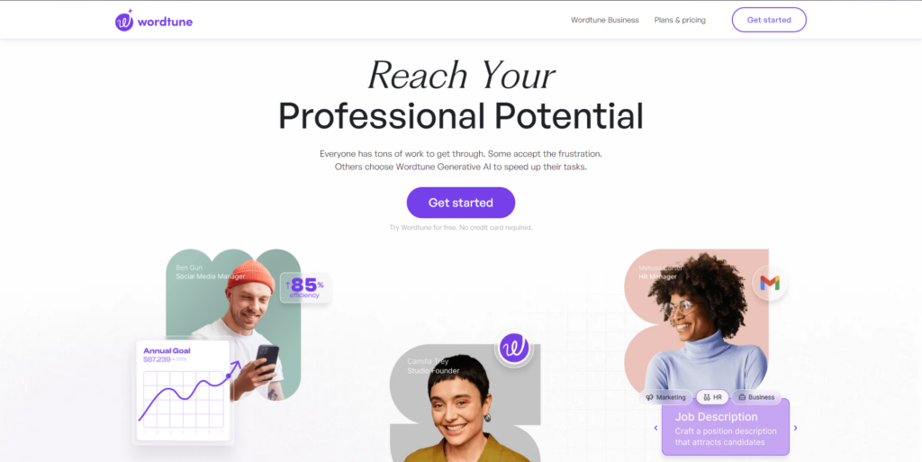 wordtune homepage