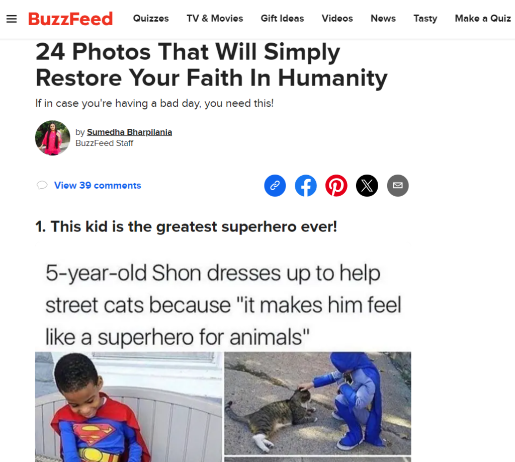 Example 1: Listicle by Buzzfeed