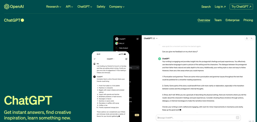 chatgpt product page